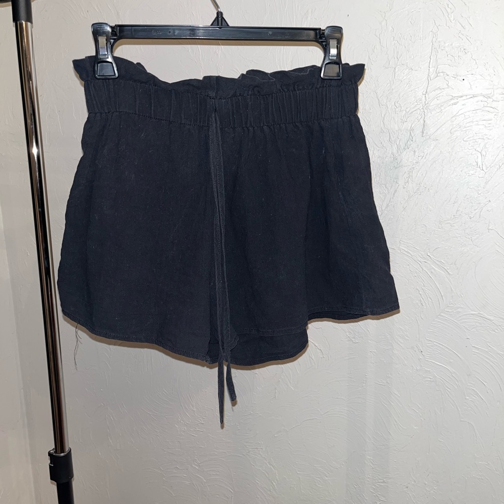 Black paper bag shorts